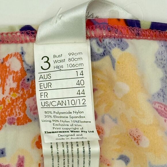 NWT Zimmermann Chelsea Tarzan One Shoulder Floral Bikini - Top 6 Bottoms 10 - Picture 11 of 12